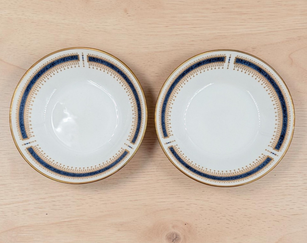 Noritake Blue Dawn 6611 Dessert Bowls 5 1/2” Japan Gold Trim Set of 2